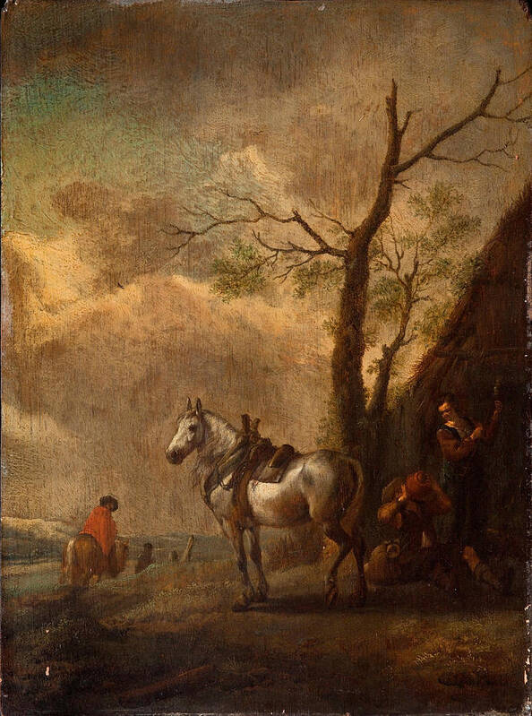 Philips Wouwerman Poster featuring the painting The resting place #2 by Philips Wouwerman