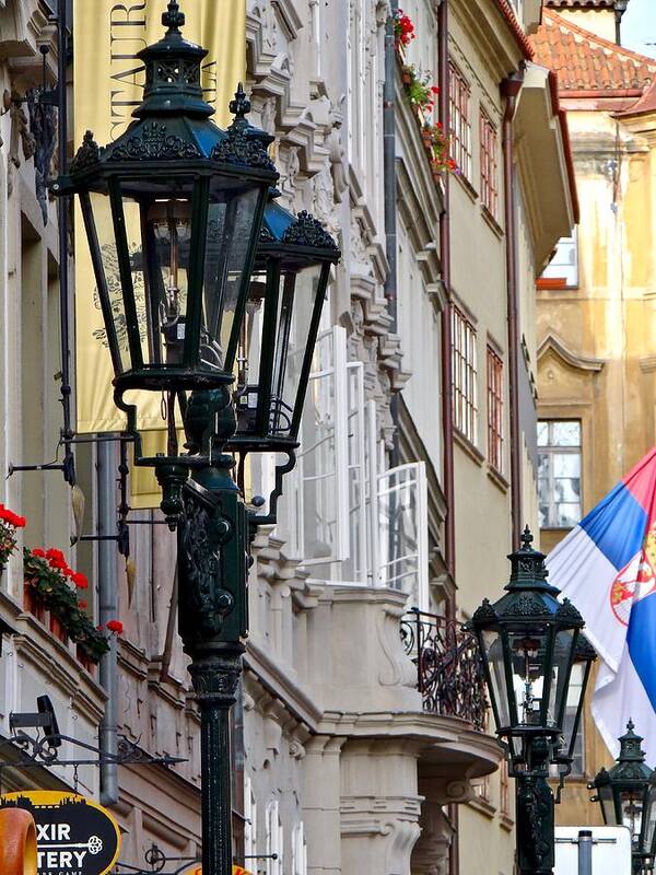 Prague Poster featuring the photograph Windows On Prague's Mostecka Street by Ira Shander