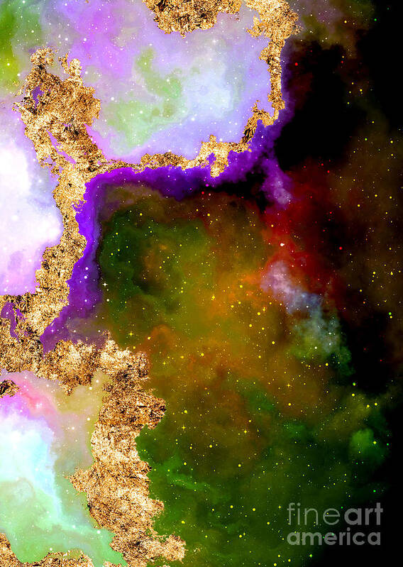 Holyrockarts Poster featuring the mixed media 100 Starry Nebulas in Space Abstract Digital Painting 016 by Holy Rock Design
