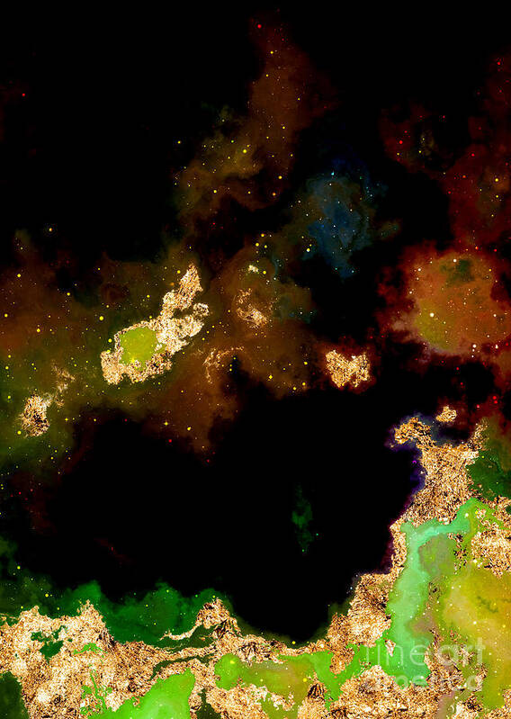 Holyrockarts Poster featuring the mixed media 100 Starry Nebulas in Space Abstract Digital Painting 026 by Holy Rock Design