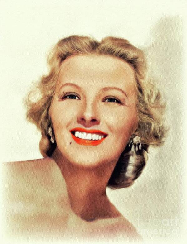 Ilona Poster featuring the painting Ilona Massey, Vintage Actress #2 by Esoterica Art Agency
