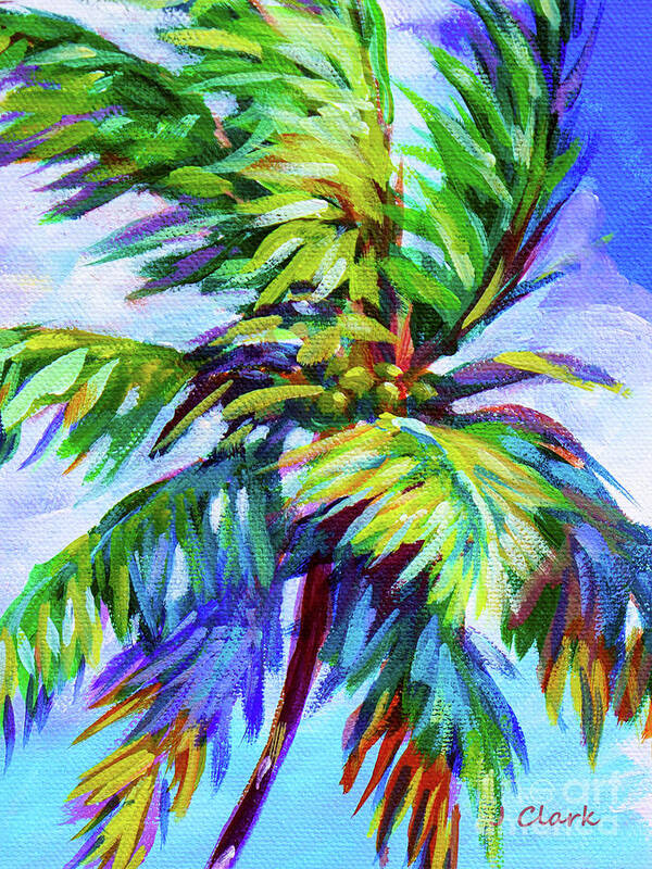 Palm Poster featuring the painting Vivid Palm #2 by John Clark