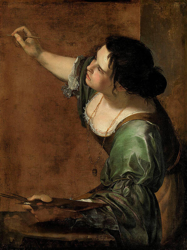 Artemisia Gentileschi Poster featuring the painting Self-Portrait as the Allegory of Painting #4 by Artemisia Gentileschi