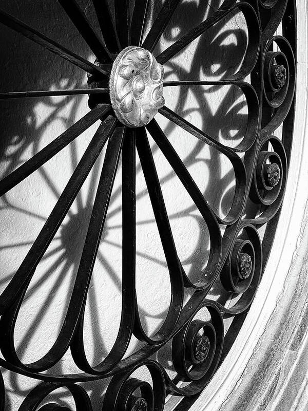 Charleston Wrought Iron Garden Gate In Detail Poster featuring the photograph Charleston Wrought Iron Garden Gate in Detail, South Carolina #5 by Dawna Moore Photography