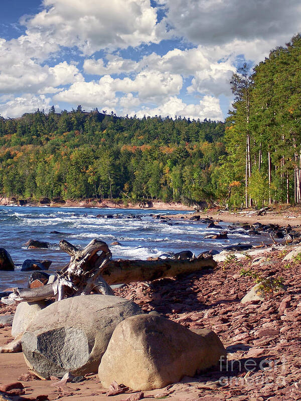 Marquette Poster featuring the photograph Lake Superior Shoreline #5 by Phil Perkins