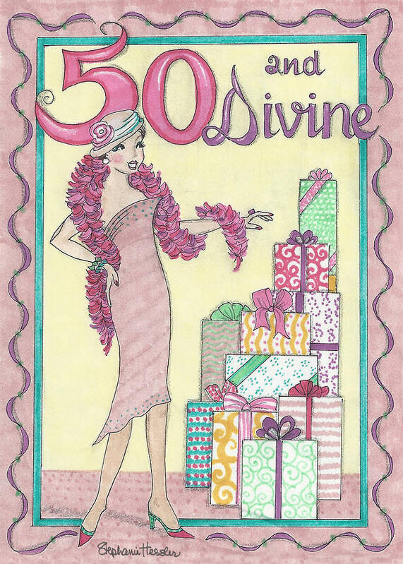 50th Poster featuring the mixed media 50th by Stephanie Hessler