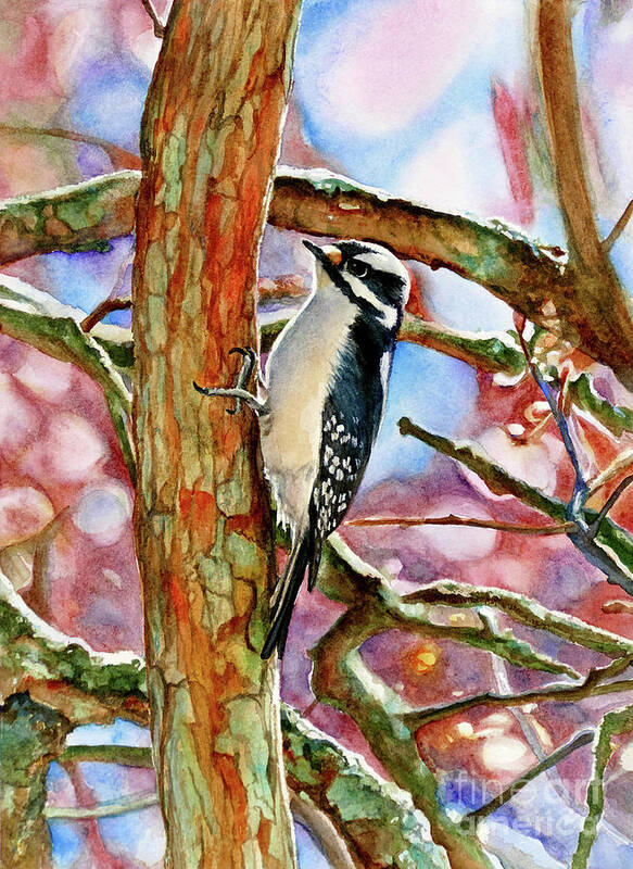 Placer Arts Poster featuring the painting #546 Woodpecker #546 by William Lum