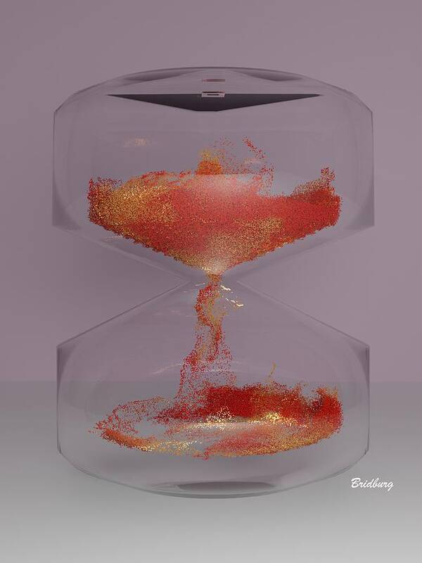 Nft Poster featuring the digital art 601 Hour Glass Waves by David Bridburg