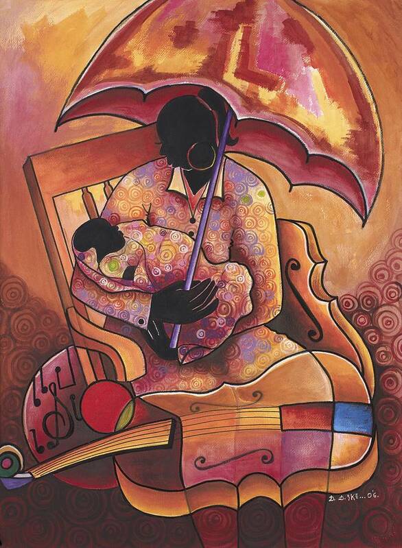 Black Art Poster featuring the painting A Mother's Lullaby by Darlington Ike