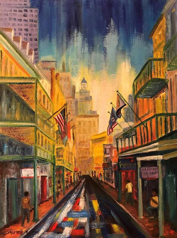 New Orleans Poster featuring the painting A Street in New Orleans by Sherrell Rodgers