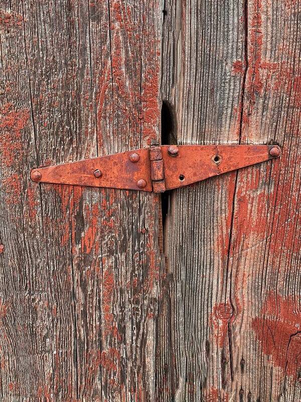 Barn Poster featuring the photograph Abandoned Barn Door Hinge by Jerry Abbott