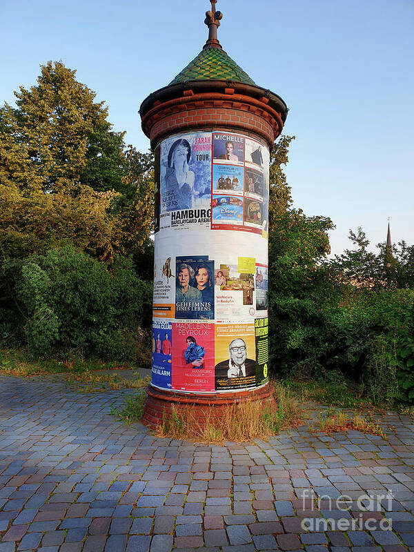 City Poster featuring the photograph Advertising Column - Hamburg by Yvonne Johnstone