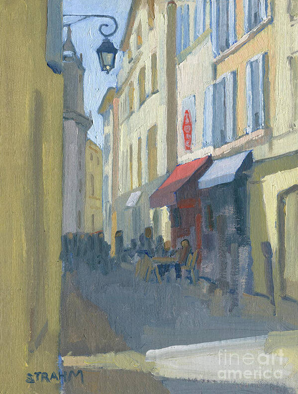 Aix-en-provence Poster featuring the painting Aix-en-Provence Street Scene, Aix-en-Provence, France by Paul Strahm