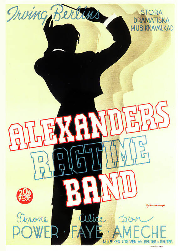 Rohman Poster featuring the mixed media ''Alexanders Ragtime Band'' 1938, art by Eric Rohman by Movie World Posters