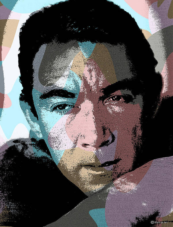 Anthony Quinn Poster featuring the mixed media Anthony Quinn modernized portrait by Movie World Posters