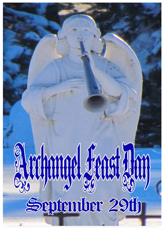 Archangel Feast Day Poster featuring the digital art Archangel Feast Day September 29th by Delynn Addams
