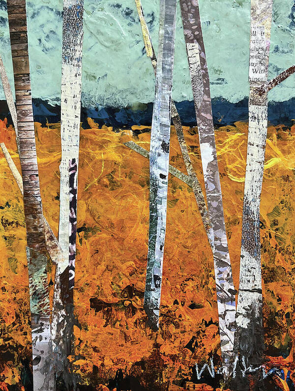 Aspen Trees Poster featuring the painting Aspen Grove by Shelli Walters