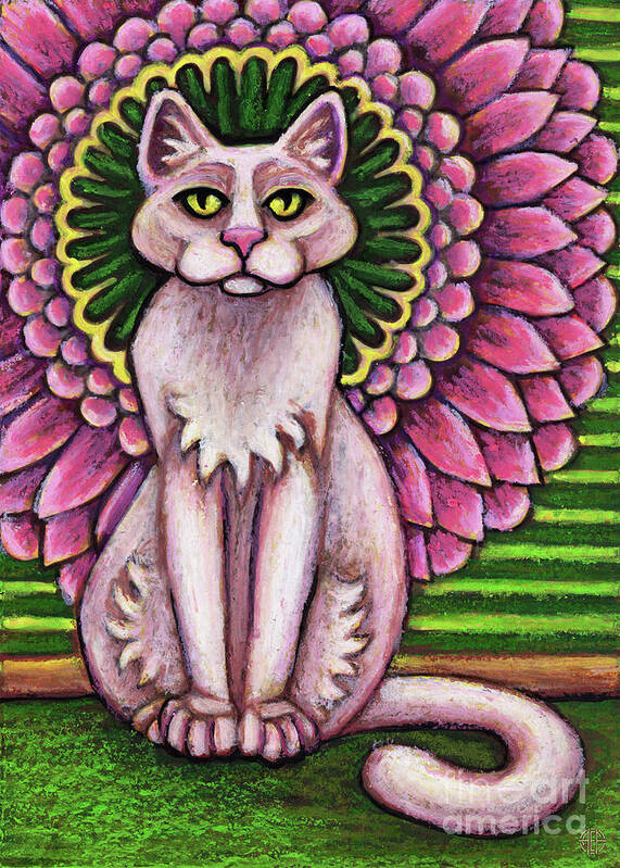 Cat Portrait Poster featuring the painting Ava. The Hauz Katz. Cat Portrait Painting Series. by Amy E Fraser