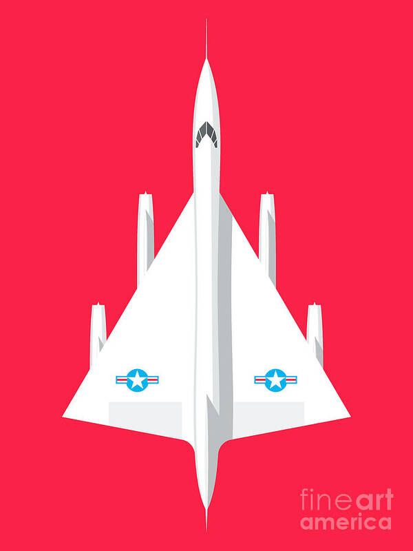 Airplane Poster featuring the digital art B-58 Hustler Supersonic Jet Bomber - Crimson by Organic Synthesis