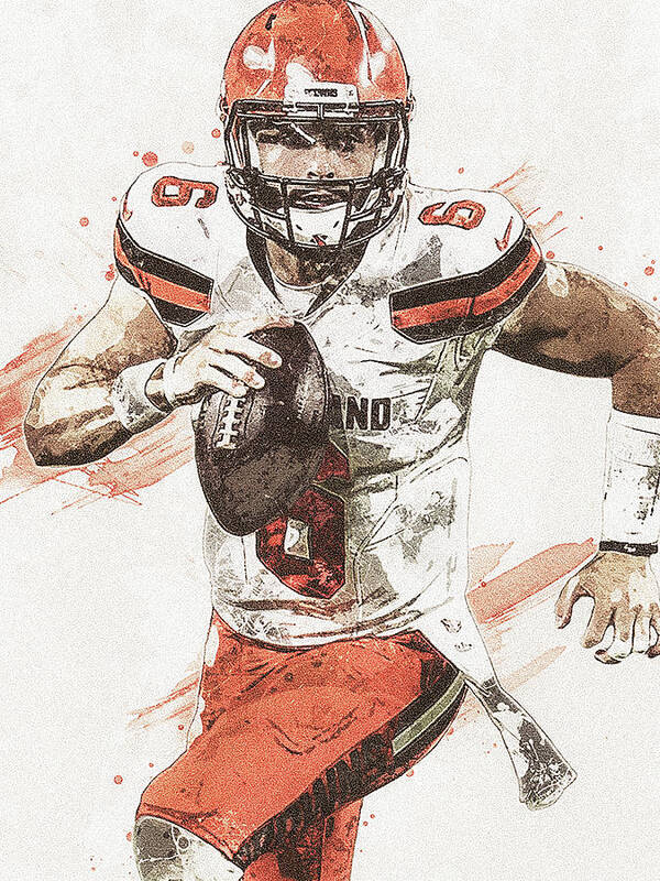 Nfl Poster Poster featuring the digital art Baker Mayfield Cleveland Browns Poster by Willy Art