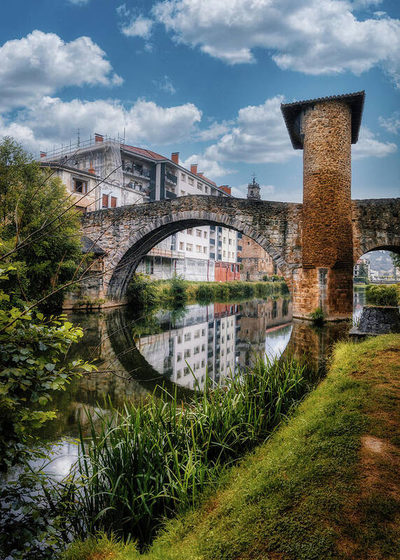 Reflection Poster featuring the photograph Balmaseda bridge by Micah Offman