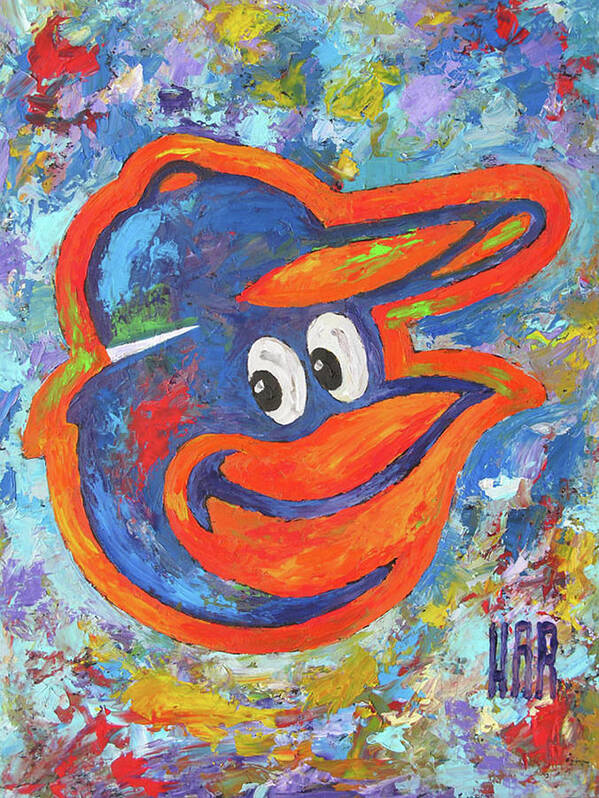 Baseball Poster featuring the painting Baltimore Orioles Baseball by Dan Haraga