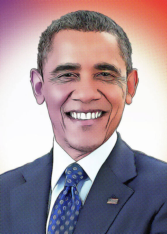 America Poster featuring the digital art Barack Obama by Manjik Pictures
