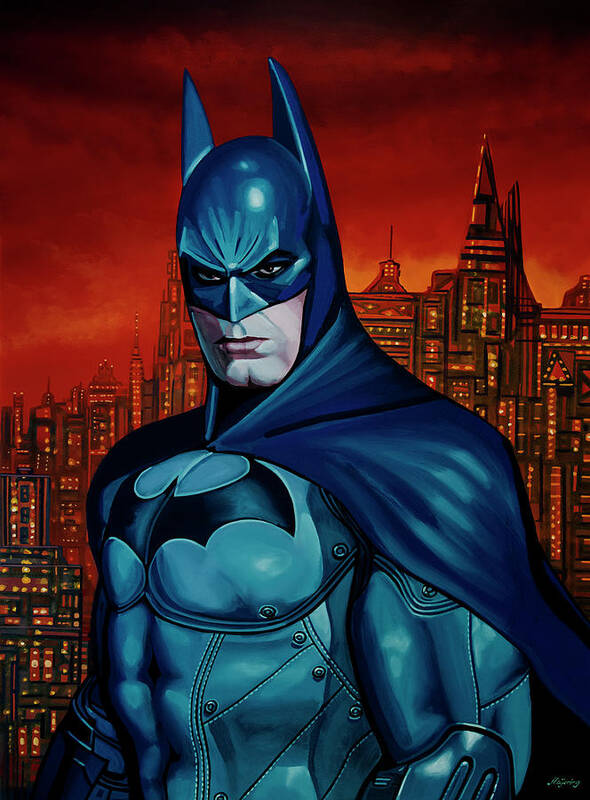 Batman Poster featuring the painting Batman Portrait Art by Paul Meijering