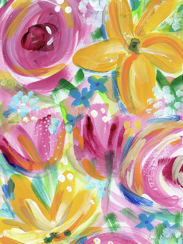 Flowers Poster featuring the painting Big Colorful Flowers - Art by Linda Woods by Linda Woods