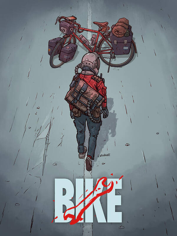 Scifi Poster featuring the digital art Bike by EvanArt - Evan Miller