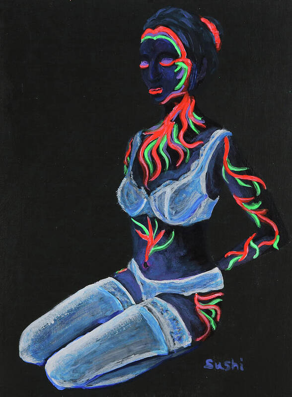 Blacklight and UV Paint Study 1 Poster by Sushi Erotic - Fine Art America