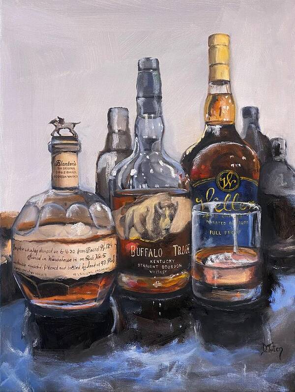 Bourbon Poster featuring the painting Blanton's and Friends Bourbon Bar Painting by Donna Tuten