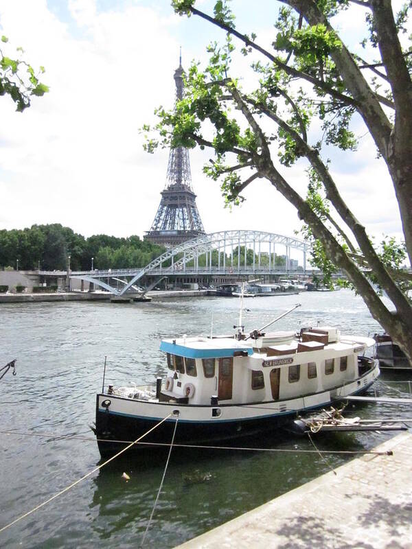 Seine Poster featuring the photograph Boat on Seine by Lisa Mutch