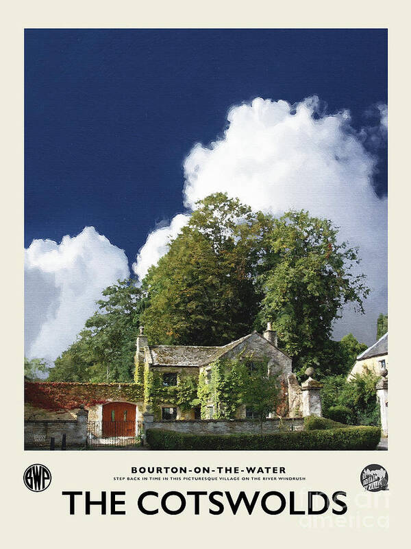 The Cotswolds Poster featuring the photograph Bourton Cotswolds British Railway Poster by Brian Watt