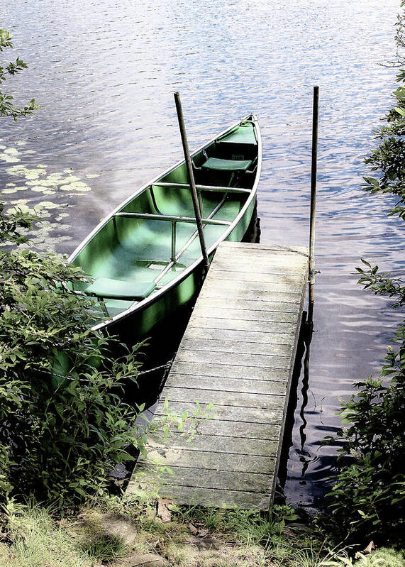 Canoe Poster featuring the photograph Canoe On A Lake by Amelia Pearn