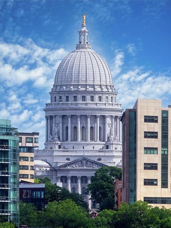 Madison Poster featuring the photograph Capitol, Madison, WI 6 by Steven Ralser