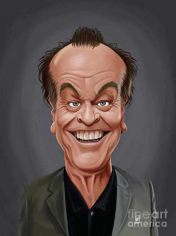 Illustration Poster featuring the digital art Celebrity Sunday - Jack Nicholson by Rob Snow