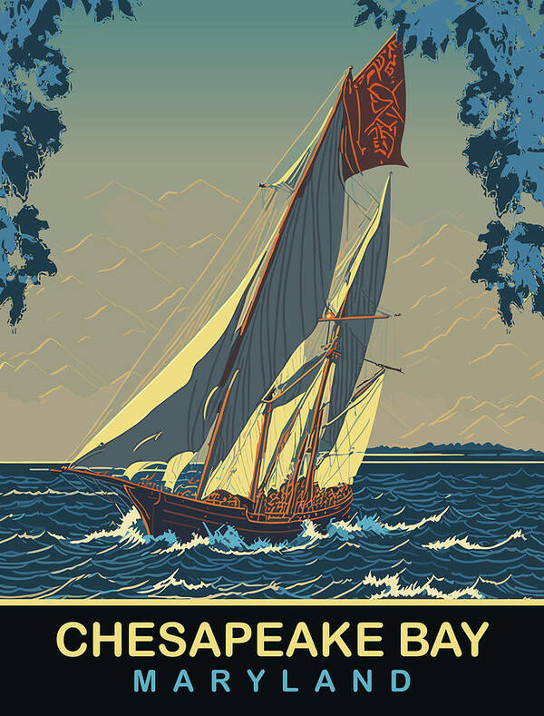Chesapeake Poster featuring the digital art Chesapeake Bay, MA by Long Shot