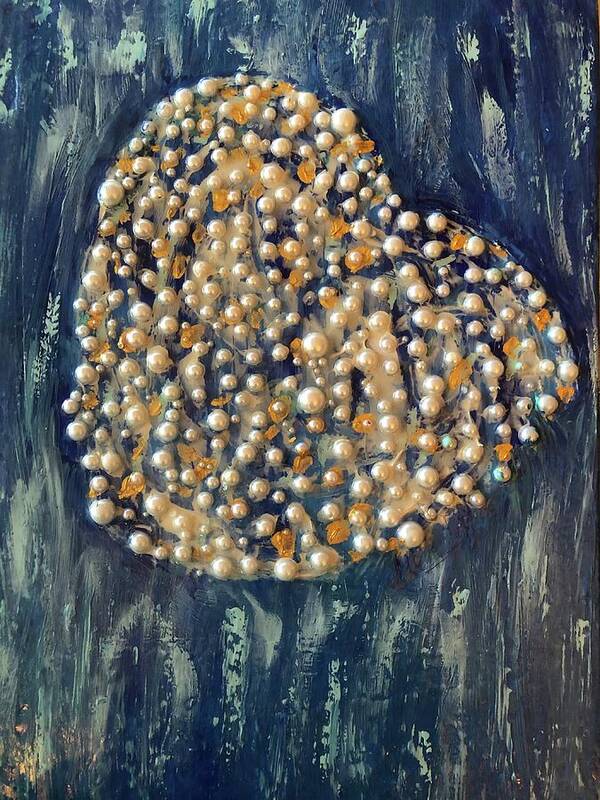 Pearls Poster featuring the painting Coeur de Perles by Medge Jaspan