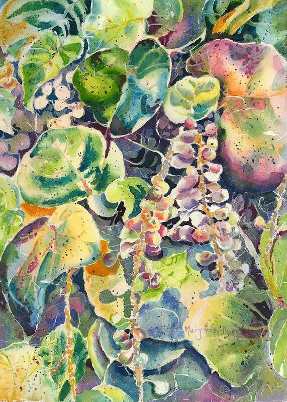 Sea Grapes Poster featuring the painting Color in Motion by Mary Haley-Rocks