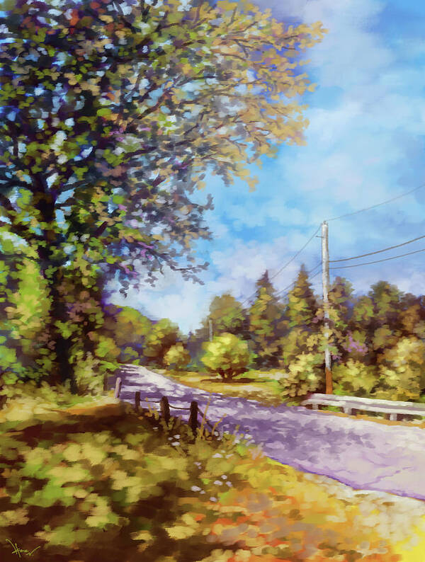 Country Road Poster featuring the painting Country Road by Hans Neuhart