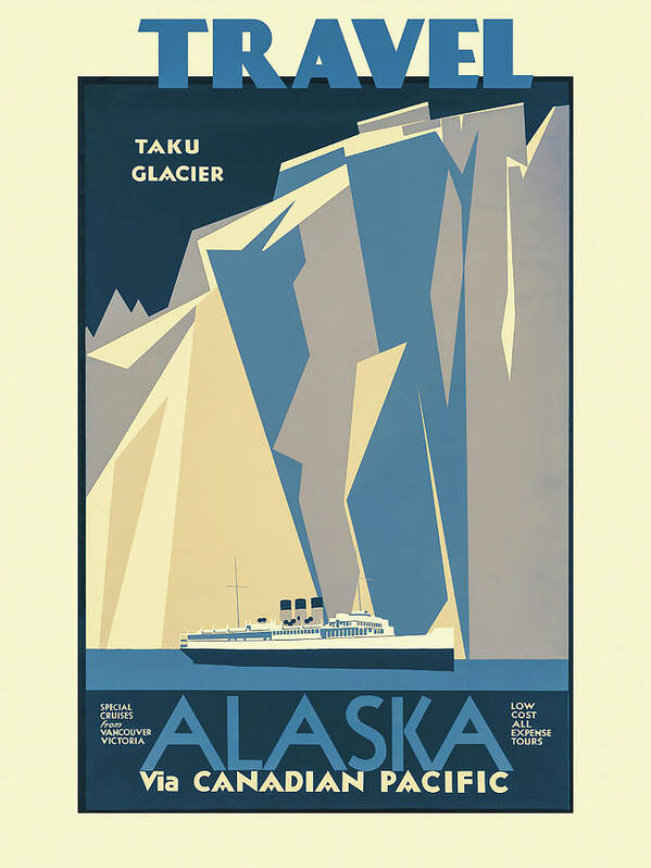 Alaska Poster featuring the photograph Cruise Alaska Vintage Travel Poster by Carol Japp