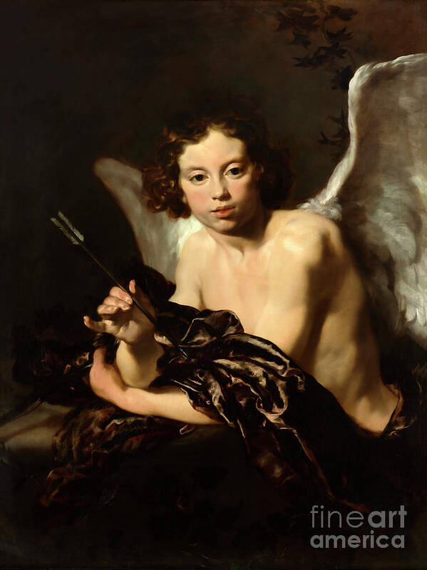 Cupid Poster featuring the photograph Cupid by Johann Liss by Carlos Diaz