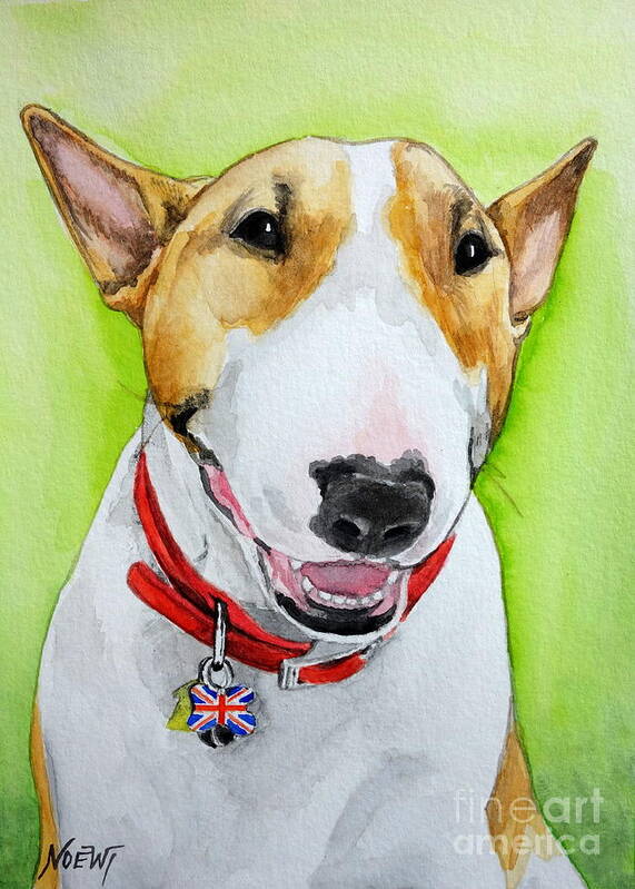 Bull Terrier Poster featuring the painting Dexter English Bull Terrier by Jindra Noewi