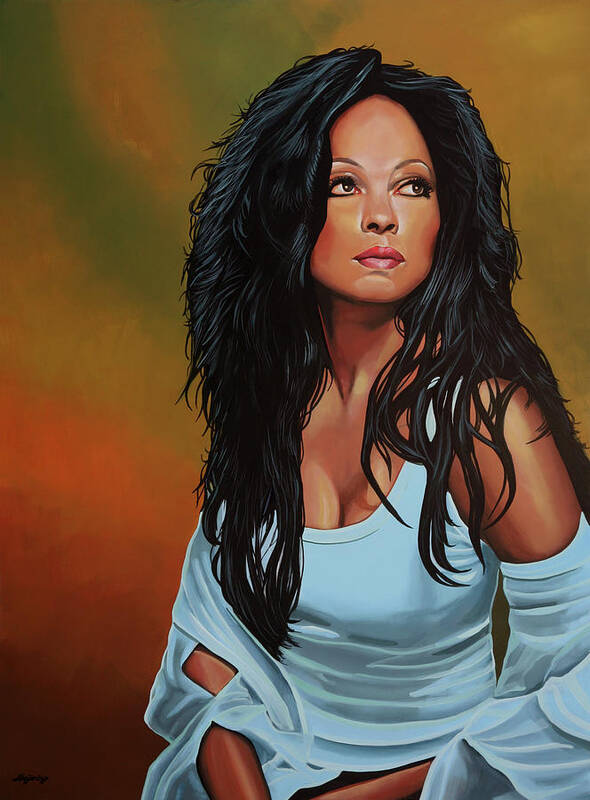 Diana Ross Poster featuring the painting Diana Ross Painting by Paul Meijering