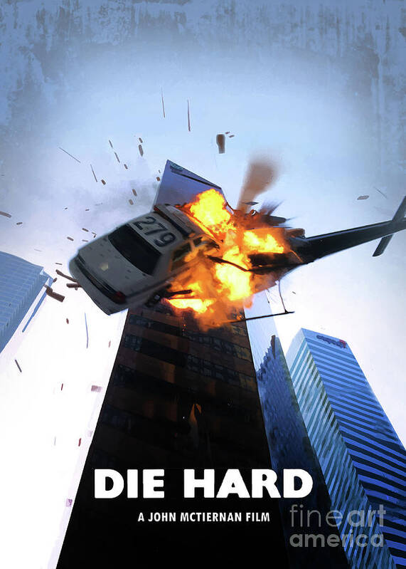 Movie Poster Poster featuring the digital art Die Hard by Bo Kev