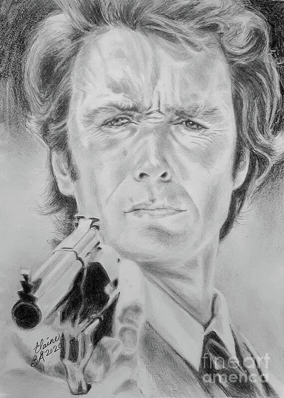 Clint Eastwood Poster featuring the drawing Dirty Harry by Elaine Berger