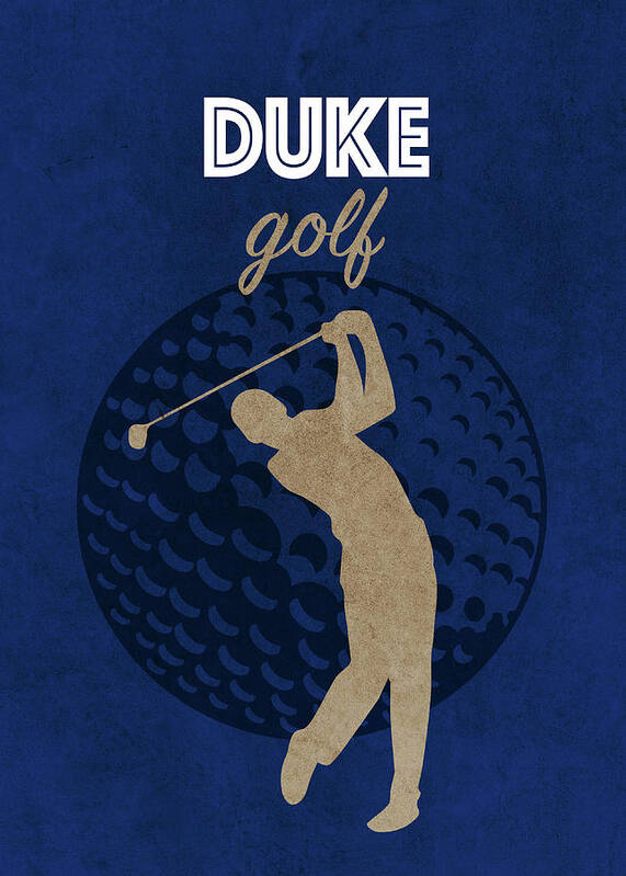 Duke University Poster featuring the mixed media Duke University College Golf Sports Vintage Poster by Design Turnpike