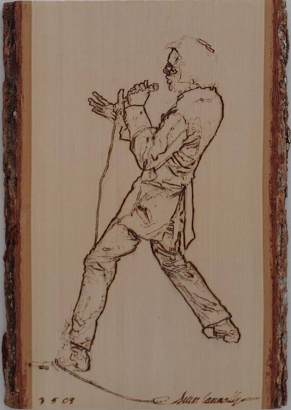 Pyrography Poster featuring the pyrography Elvis Presley Live 1968 by Sean Connolly