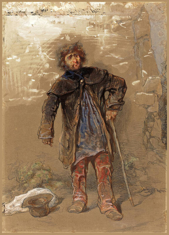 Paul Gavarni Poster featuring the drawing English Beggar by Paul Gavarni
